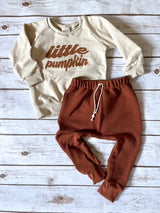 Burnt Orange Waffle Joggers