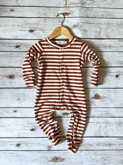 Pumpkin Stripe Snap Romper