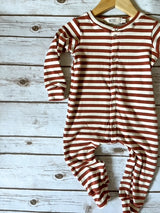 Pumpkin Stripe Snap Romper