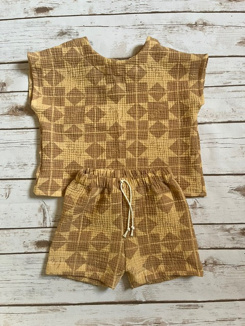 Iowa Quilt Block Gauze Shirt