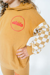 Mustard Check Baggy State Hoodie